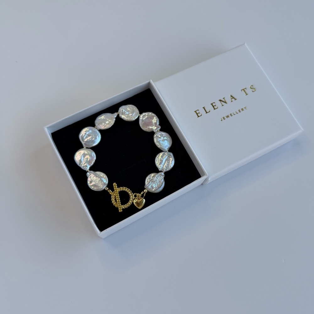 505 White Pearl Toggle Clasp Bracelet